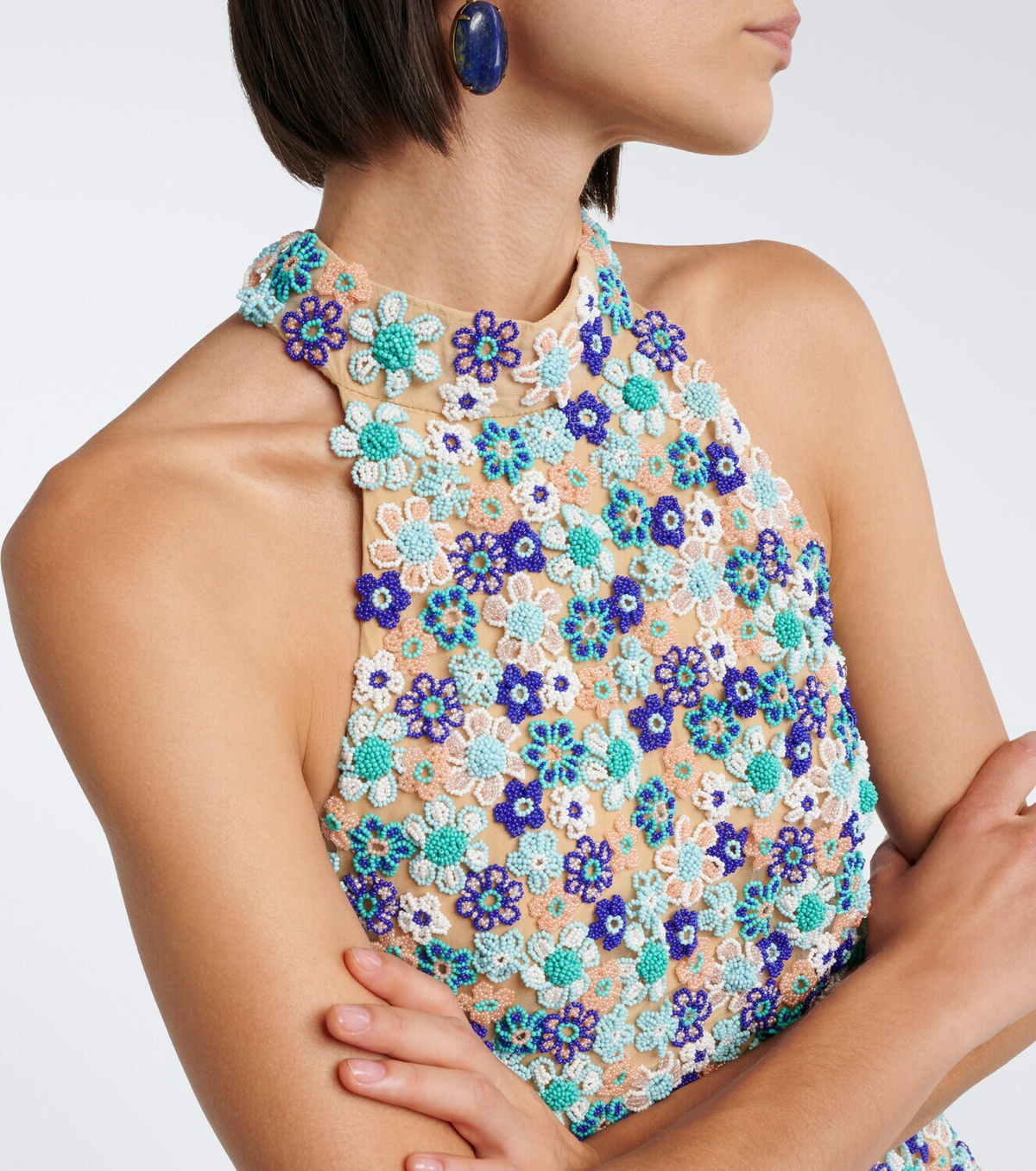 Là Fuori Arbor beaded open-back minidress