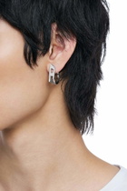 Diesel Stainless steel glitz hoop earring - Earrings - Unisex - Silver