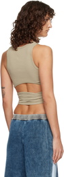 Diesel Gray Wrap-Around Crop Tank Top