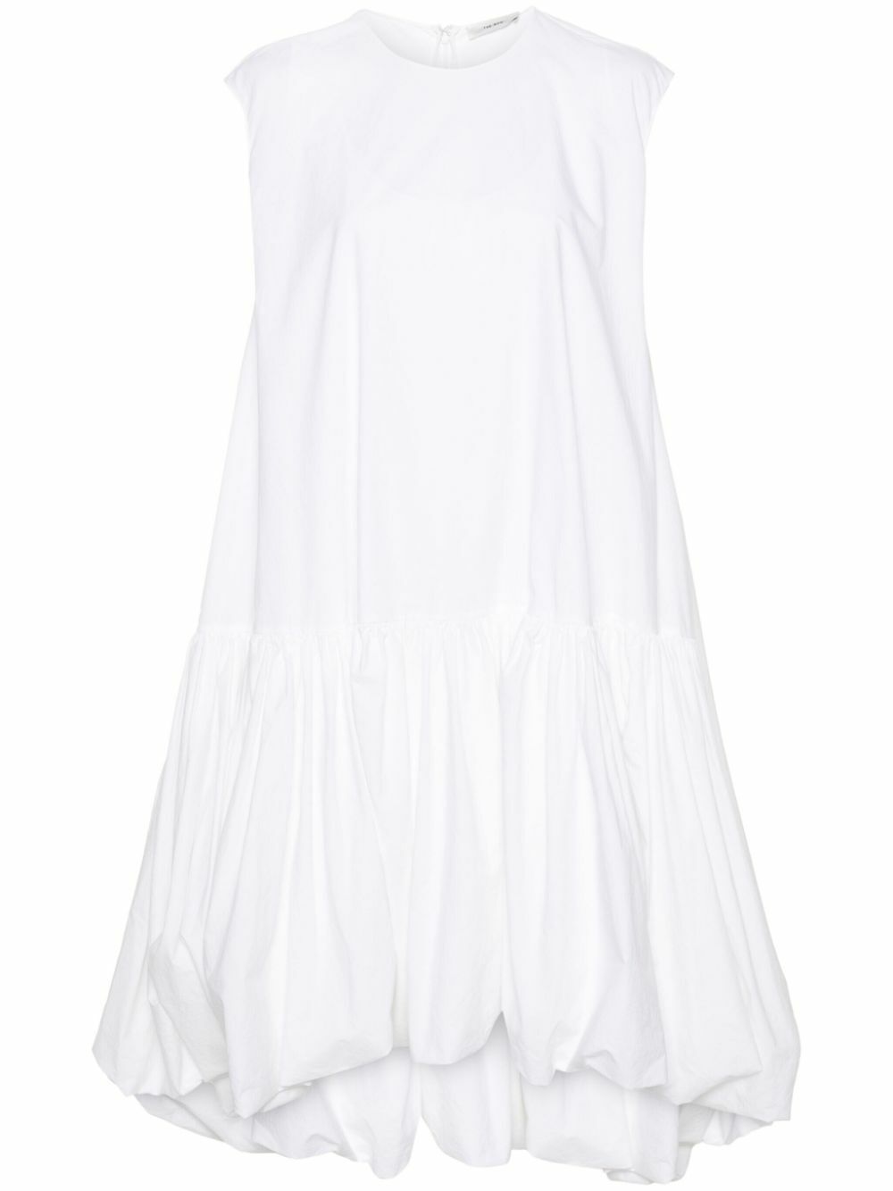 The Row White Tadao Ruffled Poplin Dress