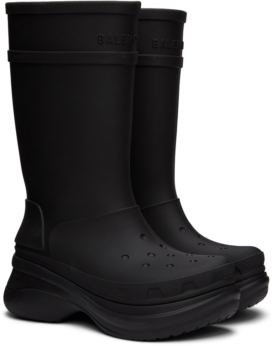 Balenciaga Black Crocs Edition Rubber Boots Balenciaga