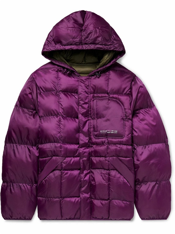 Photo: Saturdays NYC - Momo Logo-Print Quilted Shell Hooded Jacket - Purple