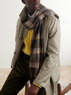 Polo Ralph Lauren - Fringed Logo-Embroidered Checked Recycled Cashmere and Wool-Blend Scarf