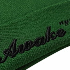 Awake NY Men's Script Logo Beanie in Dark Green