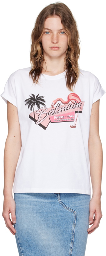 Photo: Balmain White Flamingo T-Shirt