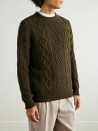 Ghiaia Cashmere - Pescatore Cable-Knit Wool Sweater - Green