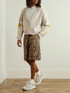 KAPITAL - Easy Wide-Leg Belted Leopard-Print Cotton-Twill Shorts - Brown