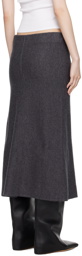 Jil Sander Gray Wool Midi Skirt