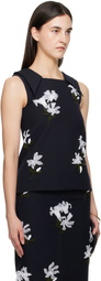 SHUSHU/TONG Navy Lapel Vest Top