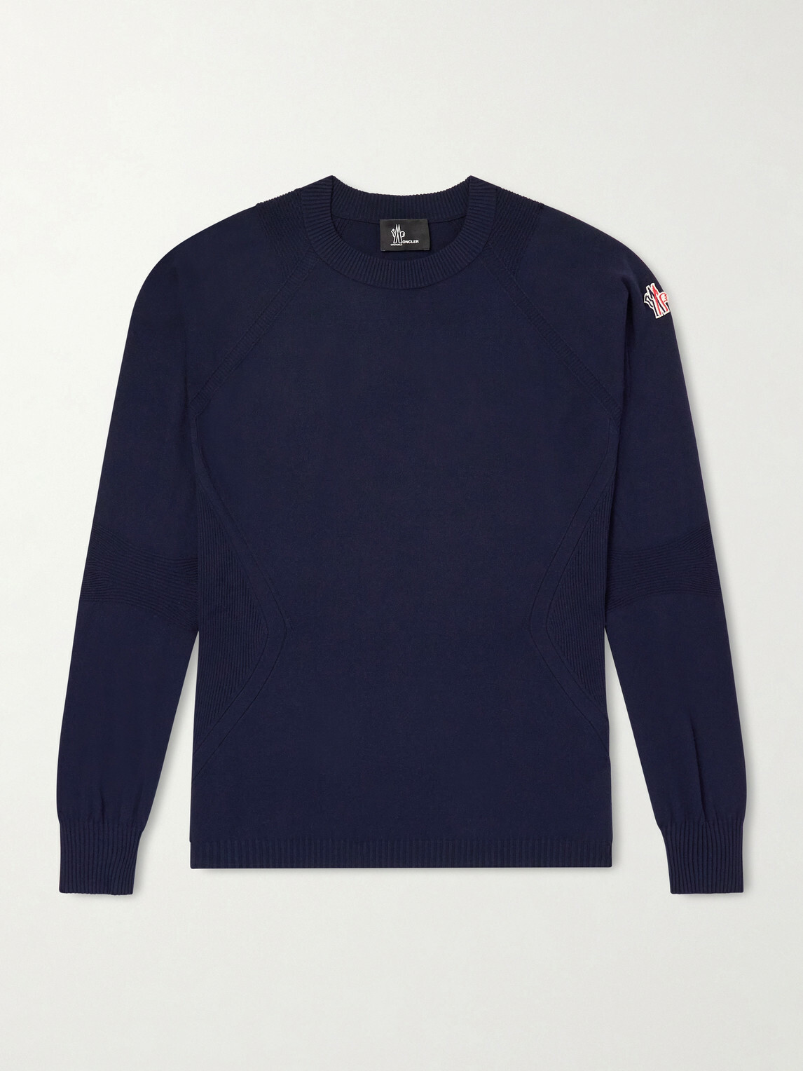Moncler Grenoble - Logo-Appliquéd Crepe Sweater - Blue