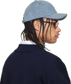 AMI Paris Blue Denim Ami de Coeur Embroidery Cap