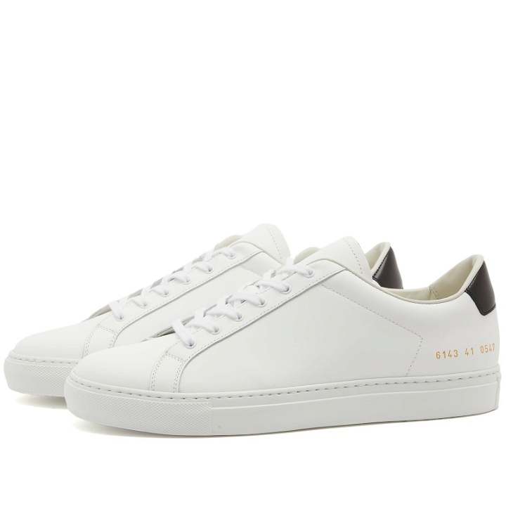 Photo: Woman by Common Projects Women's Retro Classic Trainers Sneakers in White/Black