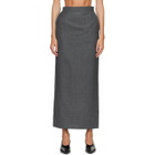 R2W Gray Melonia Wool Maxi Skirt