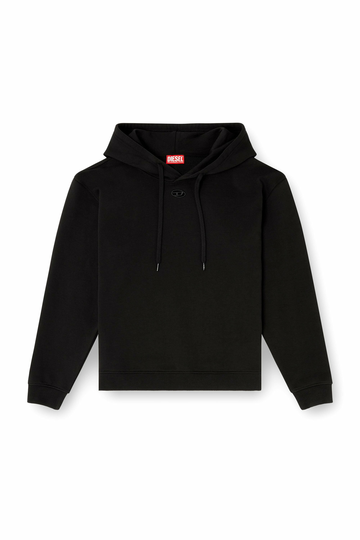 Diesel Hoodie in cotton with Oval D logo - Sweaters Womens in Black