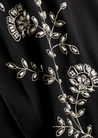 Alice + Olivia Gatz Floral-embellished Crepe Jumpsuit Black