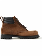 Yuketen - Throwing Fits Leather-Trimmed Suede Boots - Brown