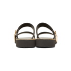 Giuseppe Zanotti Black Gold Zip Sandals