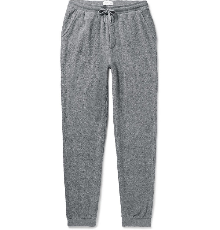 Photo: Hamilton and Hare - Tapered Mélange Cotton-Terry Sweatpants - Gray