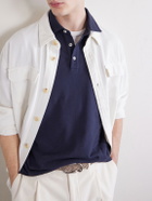 Altea - Greg Cotton-Blend Piqué Polo Shirt - Blue