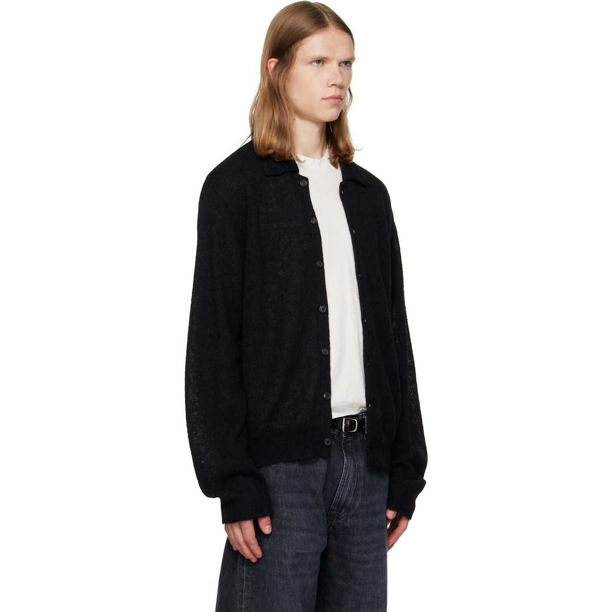OUR LEGACY Black Evening Polo Cardigan
