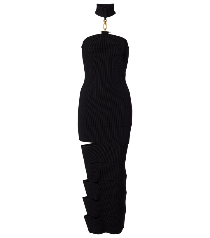 Photo: Balmain Cutout ribbed-knit gown