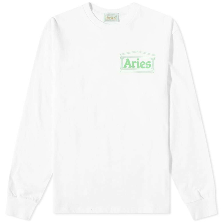 Photo: Aries Men's Long Sleeve Temple T-Shirt in White