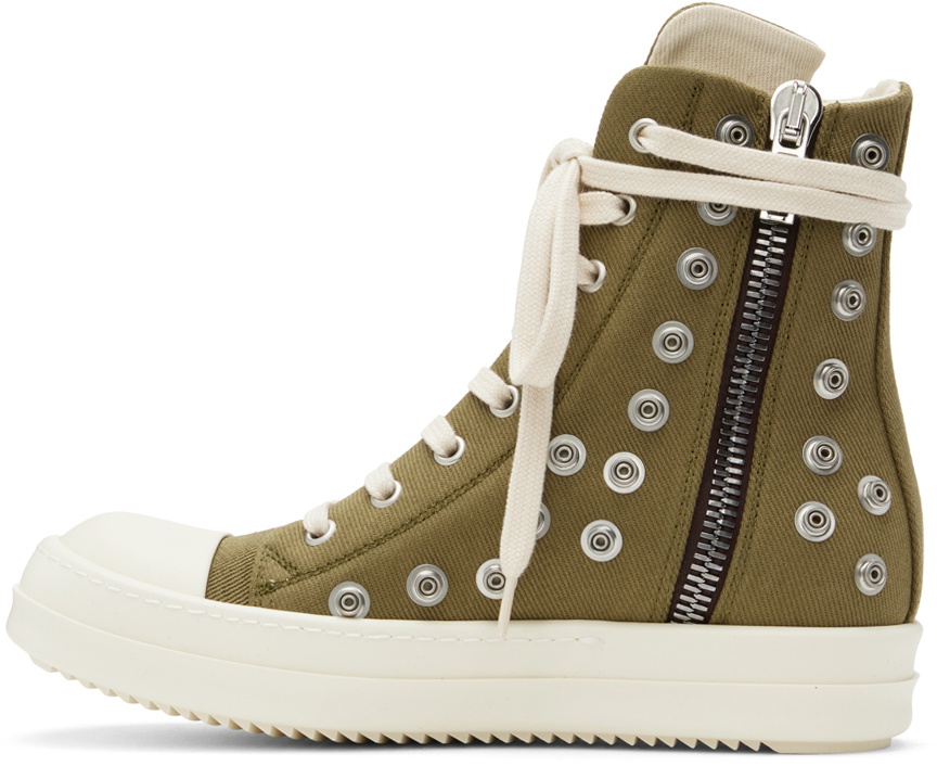 Rick Owens DRKSHDW Khaki Rivet Sneakers Rick Owens Drkshdw