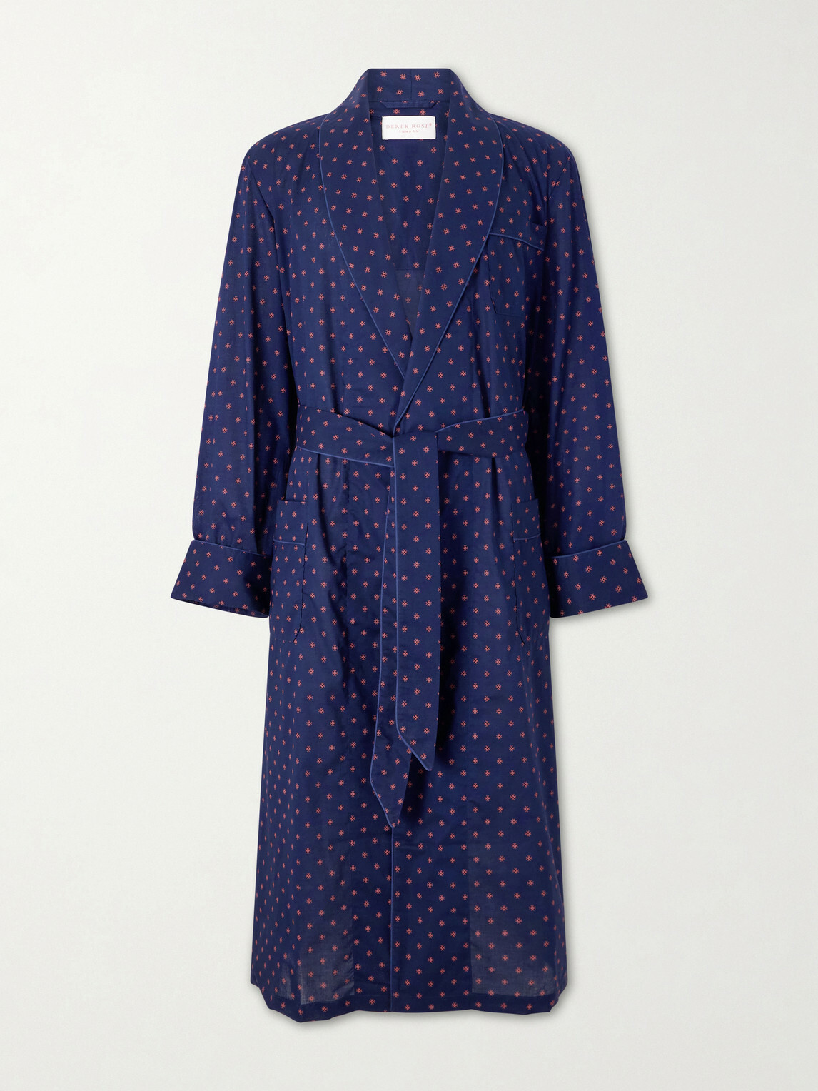 Derek Rose - Nelson 109 Printed Cotton Robe - Blue