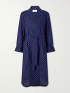 Derek Rose - Nelson 109 Printed Cotton Robe - Blue