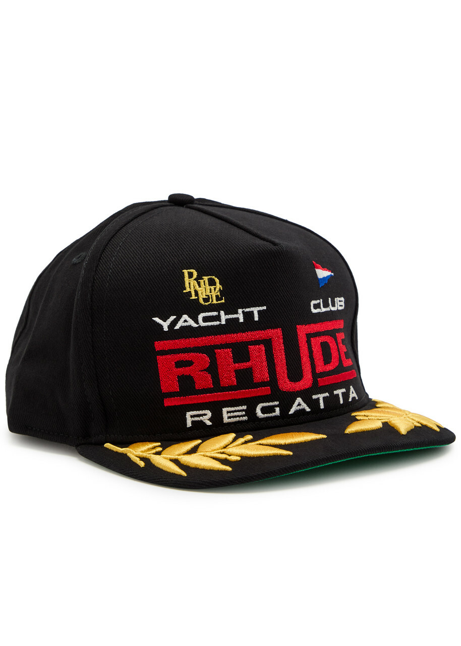Rhude Regatta Embroidered Cotton cap - Black - One Size