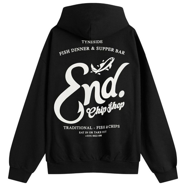 Photo: END. Coastal Fish Bar By The Sea Hoodie in Black