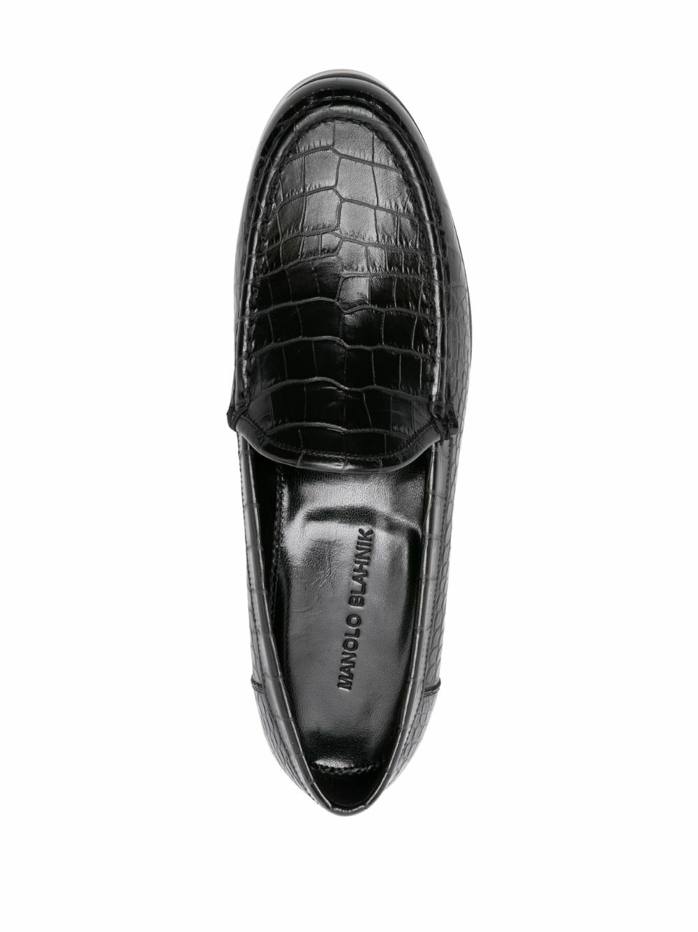 Manolo Blahnik Black Ralone Leather Loafers Manolo Blahnik display picture 1