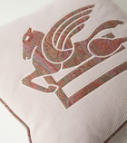 Etro Pegaso embroidered cotton velvet cushion