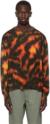 Stüssy Black & Orange Printed Sweater