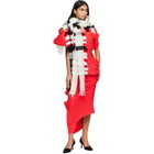 ISSEY MIYAKE Black & White Raschel Weave Stole Scarf