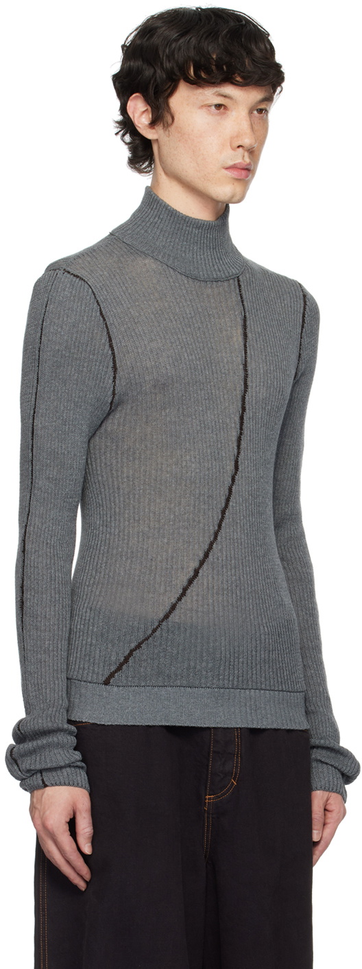 Isa Boulder SSENSE Exclusive Gray Bow Sweater