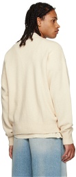 Palm Angels White Embroidered Sweater