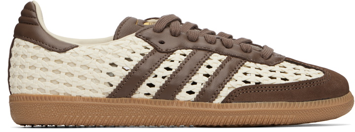 Photo: adidas Originals Off-White & Brown Samba OG Sneakers