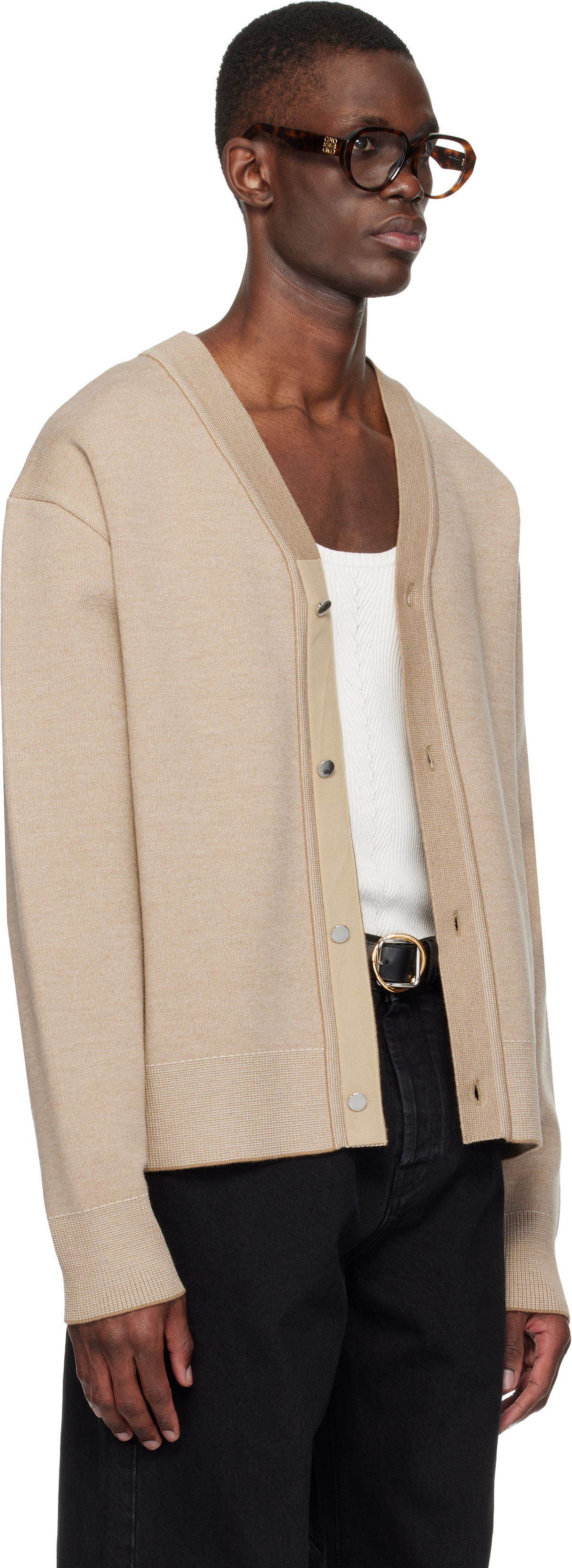 JACQUEMUS Beige 'The Doppio' Cardigan