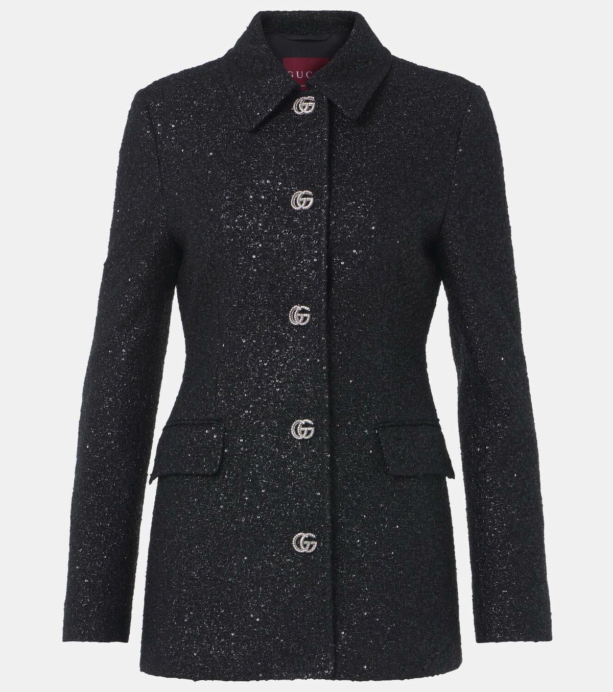 Gucci Double G sequined lamé tweed jacket Gucci