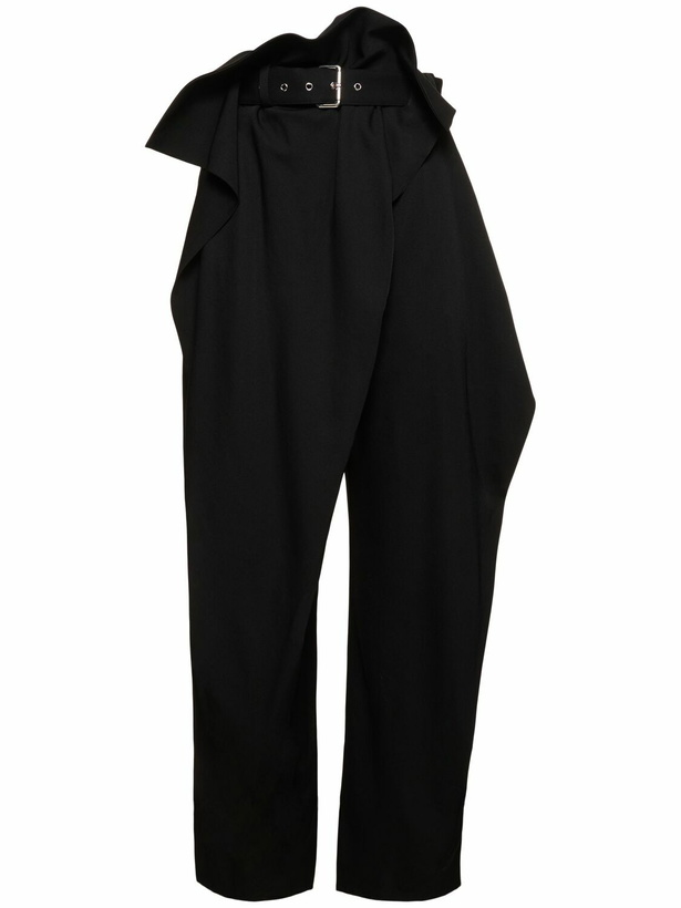 Photo: JW ANDERSON Wool Gabardine Fold-over Wide Pants