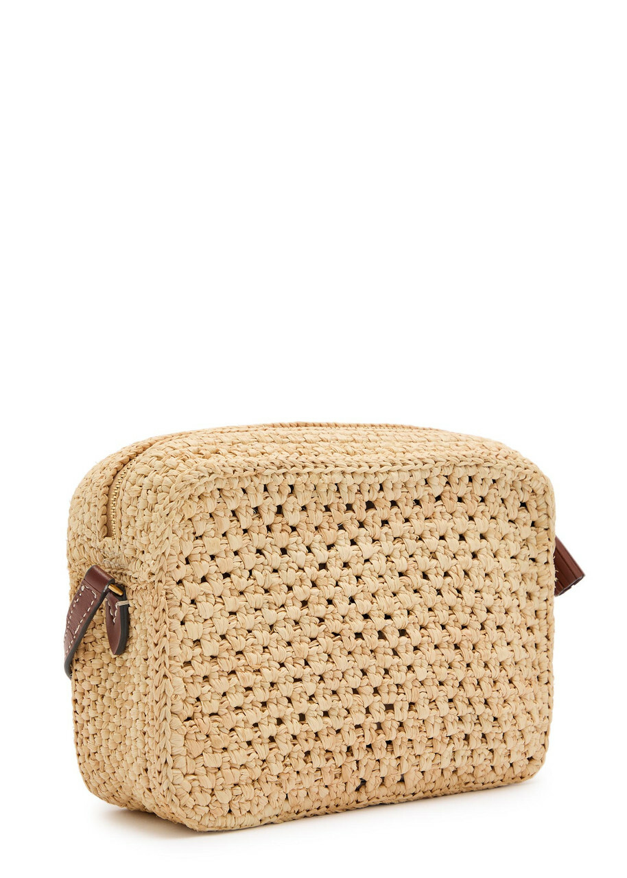 Anya Hindmarch Eyes Raffia and Leather Cross-body bag - Natural - One Size