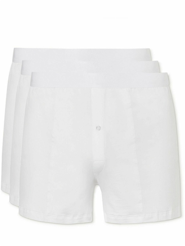 Photo: CDLP - Three-Pack Slim-Fit Stretch-Lyocell Boxer Shorts - White