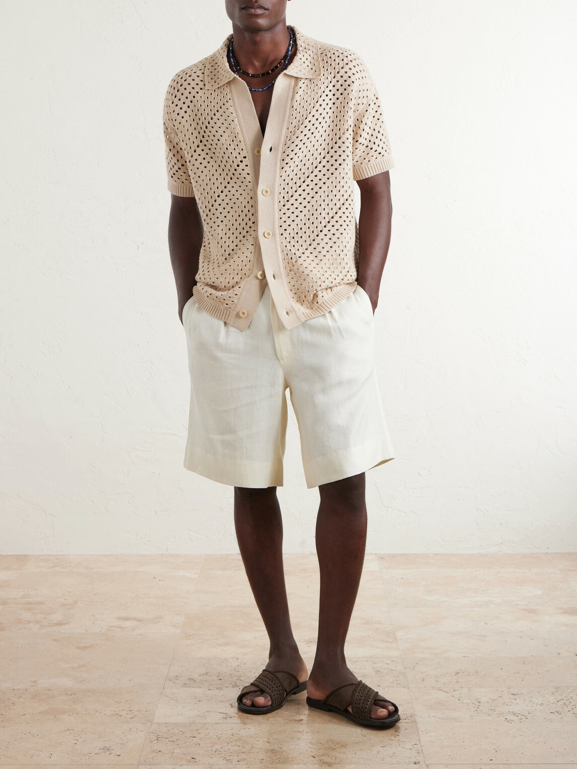 Frescobol Carioca - Pinto Crocheted Cotton Shirt - Neutrals