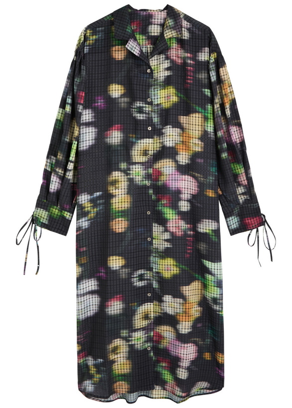 Photo: Julia Heuer Fara Floral-print Chiffon Midi Dress Black