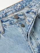 MANAAKI - Tama Slim-Fit Straight-Leg Distressed Denim Shorts - Blue