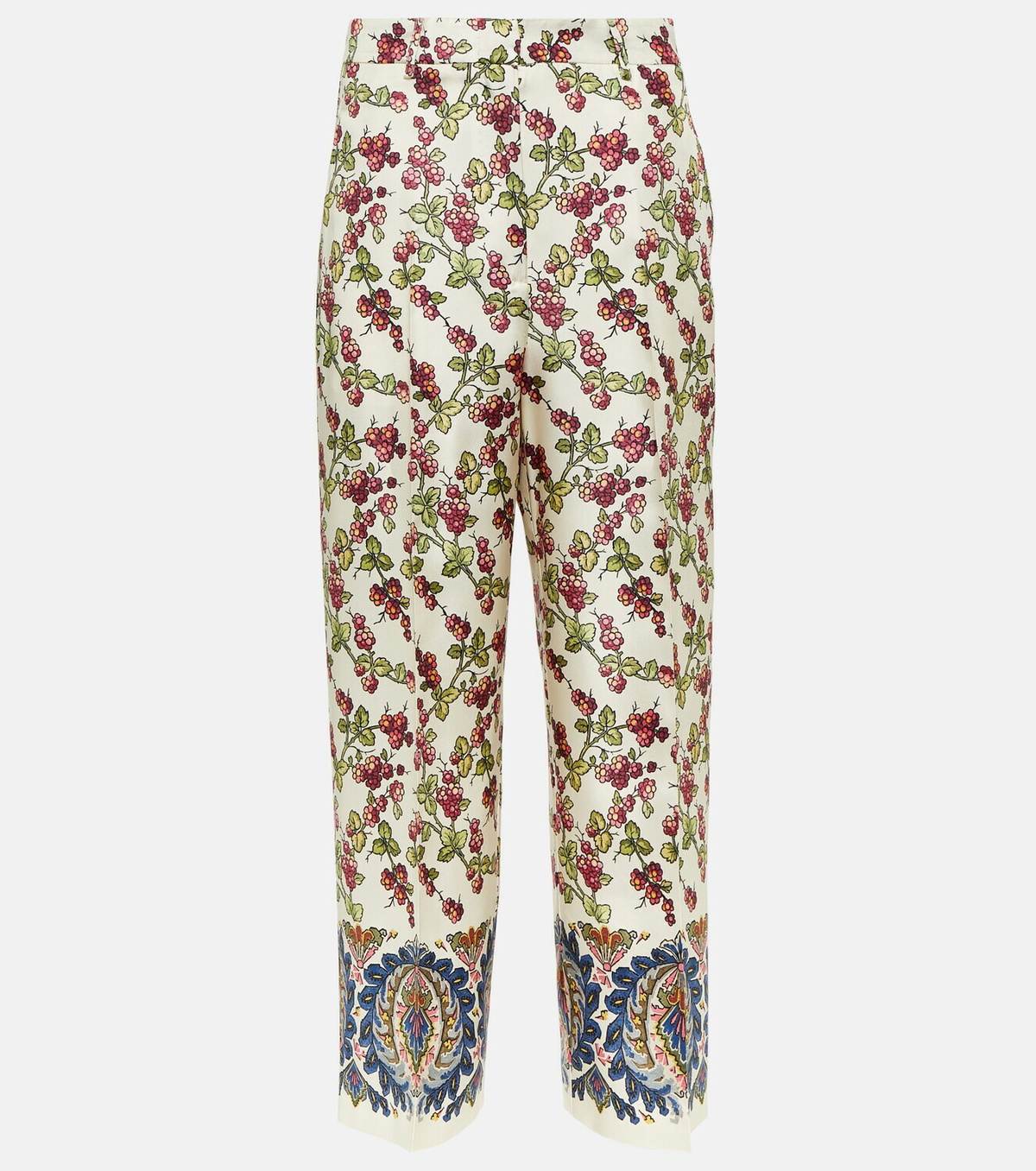 Etro Printed silk wide-leg culotte pants Etro