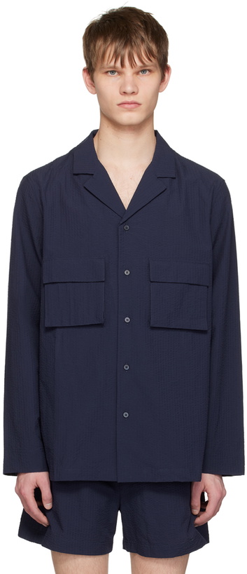 Photo: ZEGNA Navy Classic Pyjama Set