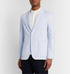 Hugo Boss - Unstructured Pinstriped Cotton-Seersucker Blazer - Blue