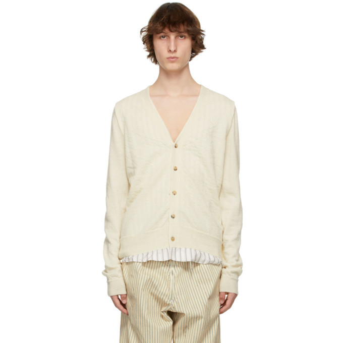 Photo: Maison Margiela Off-White Wool Lining Cardigan